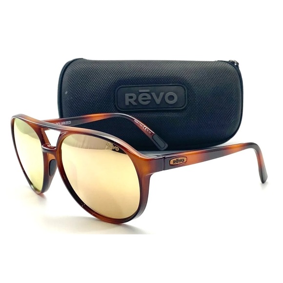 REVO MARX RE1059 12 POLARIZED SUNGLASSES UNISEX HONEY TORTOISE 59-15 143 W/CASE - Picture 1 of 12